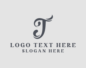 Letter T - Swirl Seamstress Boutique logo design