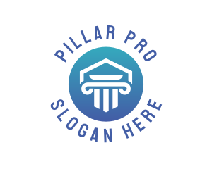 Blue Pillar Temple logo design