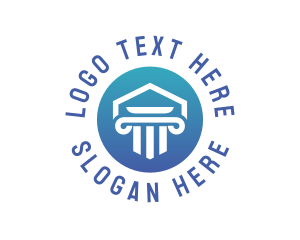 Law - Blue Pillar Temple logo design