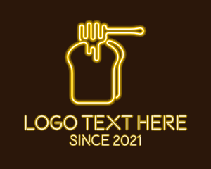 Bakery - Neon Honey Toast logo design