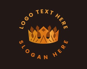 Pageant - Gold Crown Ornament logo design