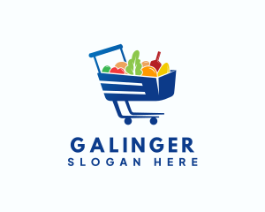 Supermarket - Food Grocery Cart logo design