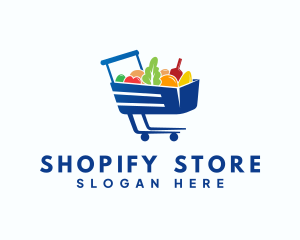 Food Grocery Cart logo design