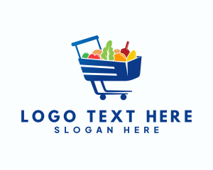 Convenience Store - Food Grocery Cart logo design