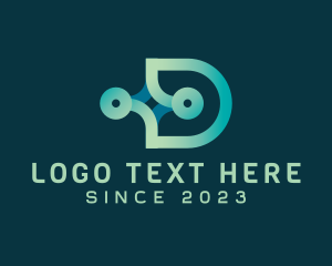 Outline - Digital Connection Letter D logo design