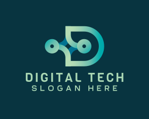 Digital Connection Letter D  Logo