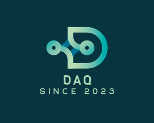 Digital Connection Letter D  logo design