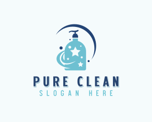 Cleaning Sanitizer Liquid Soap logo design