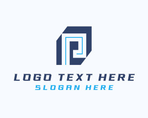 Letter P - Cyber IT Programming logo design