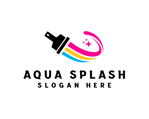Creative Paintbrush Splash logo design
