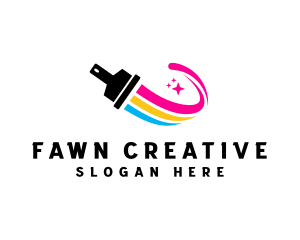 Creative Paintbrush Splash logo design