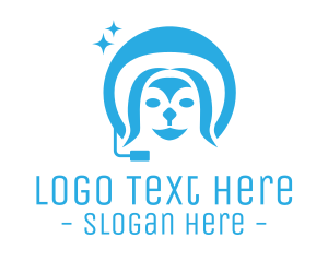 Outer Space - Blue Astronaut Dog logo design