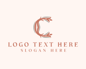 Vintage - Decorative Vine Decor Letter C logo design