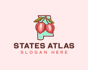 Peach Fruit Alabama logo design