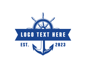 Cruiseline - Sea Ferry Anchor Wheel logo design