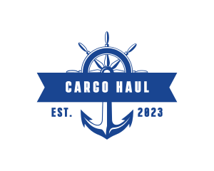 Sea Ferry Anchor Wheel logo design