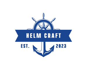 Helm - Sea Ferry Anchor Wheel logo design