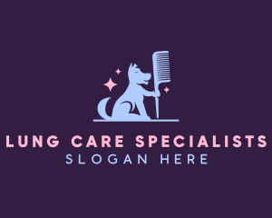 Dog Pet Grooming Comb logo design