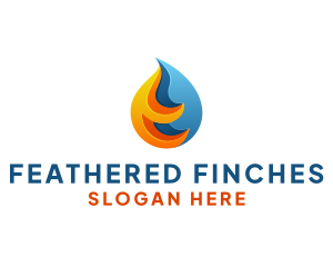 3D Fire Water Energy logo design