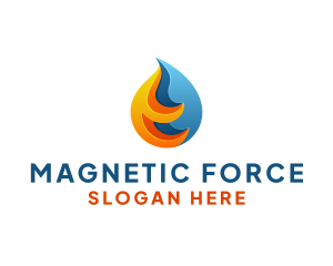 3D Fire Water Energy logo design