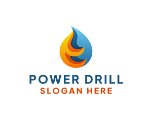 3D Fire Water Energy logo design