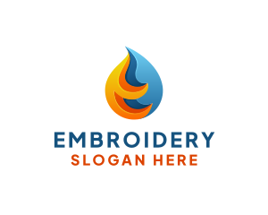 3D Fire Water Energy logo design