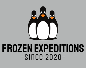 Antarctica - Penguin Bowling Pin logo design