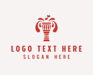 Traditional - Musical Instrument Djembe logo design