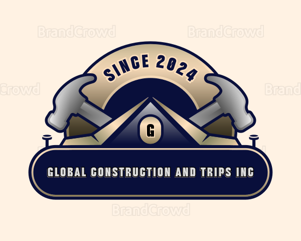 Roof Construction Hammer Logo