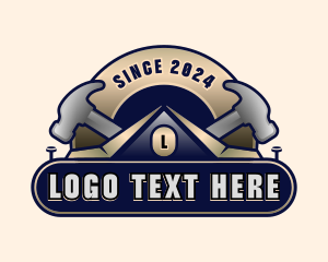 Roof Construction Hammer logo design