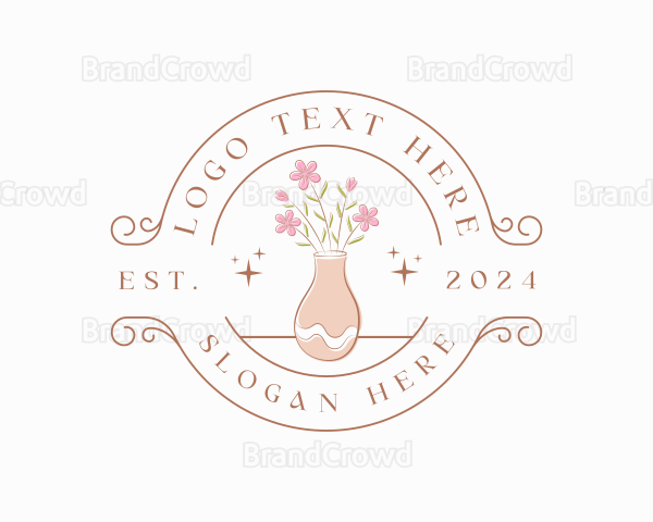 Flower Vase Decoration Logo