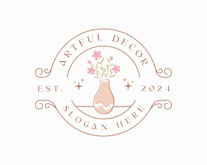 Flower Vase Decoration logo design