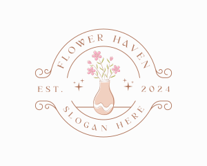 Flower Vase Decoration logo design