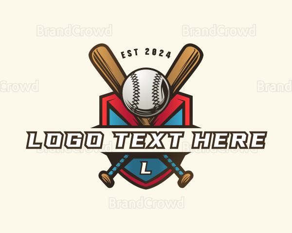 Baseball Shield Bat Logo