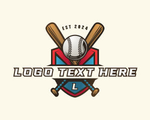 Baseball Shield Bat logo design