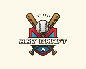 Baseball Shield Bat logo design