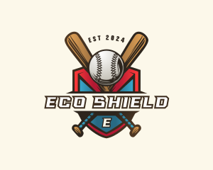 Baseball Shield Bat logo design