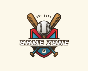 Baseball Shield Bat logo design