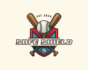 Baseball Shield Bat logo design