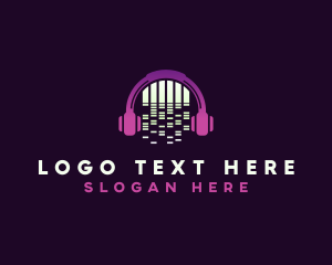 Playlist - Sound Music Headset logo design
