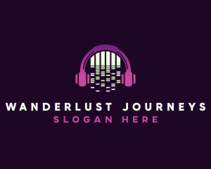 Playlist - Sound Music Headset logo design