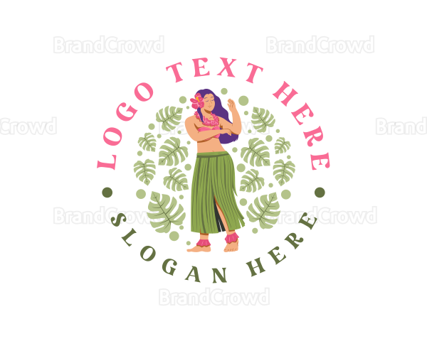 Hula Girl Dancer Logo