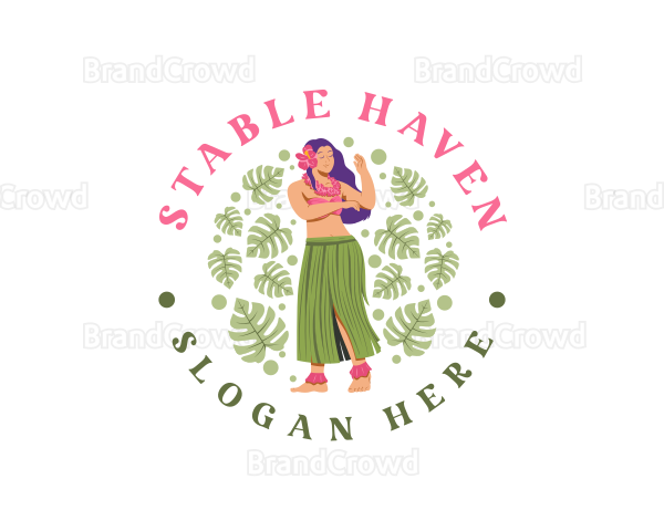 Hula Girl Dancer Logo