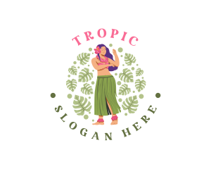 Hula Girl Dancer logo design