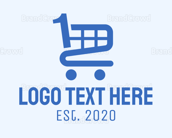 Blue Shopping Cart Number 1 Logo