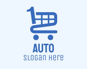 Blue Shopping Cart Number 1 Logo