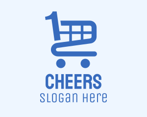Blue Shopping Cart Number 1 Logo