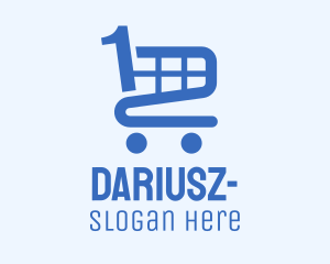 Blue Shopping Cart Number 1 Logo
