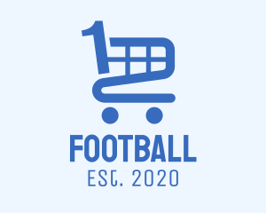 Retail - Blue Shopping Cart Number 1 logo design