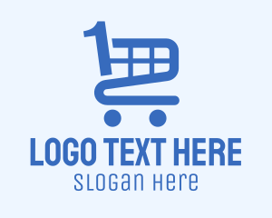 Blue Shopping Cart Number 1 Logo